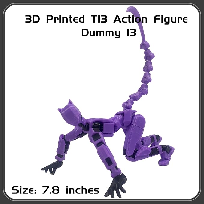 Large 7.8in T13 Action Figure Assembly Completed, 3D Printed T13, Titan 13 Dummy 13 Action Figure Lucky 13 Action Figure Collectors Desktop Decorations