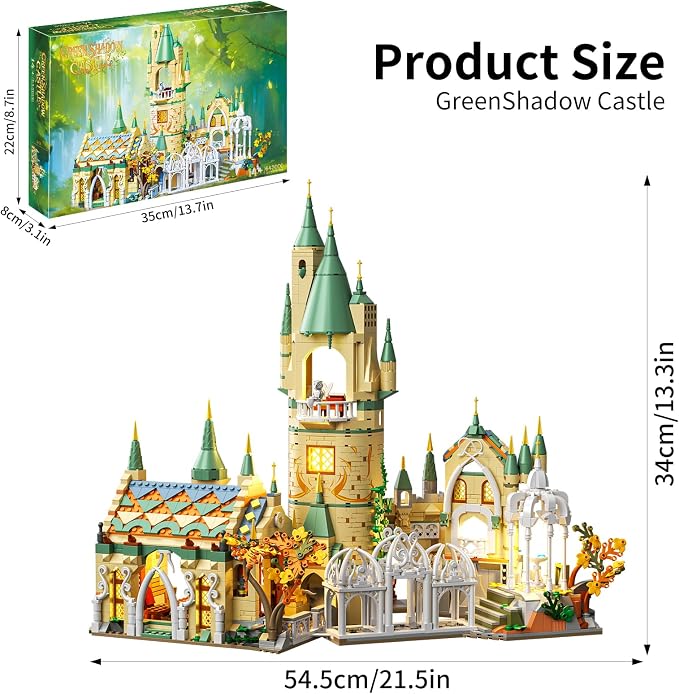 HJPLPXH Magic Medieval Castle Architecture Building Block Sets, Creative Ideals Gifts for Adults (1555PCS)