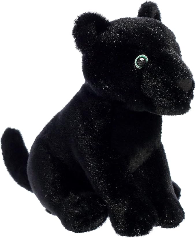 Aurora® Responsibly Made Eco Nation™ Panther Stuffed Animal - Ideal for Playtime Adventures - Perfect for Birthdays or Just Because - Black 7.5 Inches