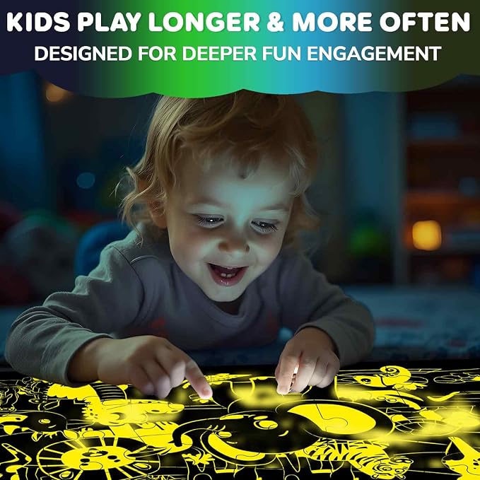 QUOKKA Giant Floor Puzzles for Kids Ages 4-6 – 2x3 Ft Glow in the Dark Jumbo Jigsaw Puzzles for Kids Ages 3-5 – 48 Large Pieces African Animal Safari Scene for 4-8 yo – Toy with Gift Box for Toddlers