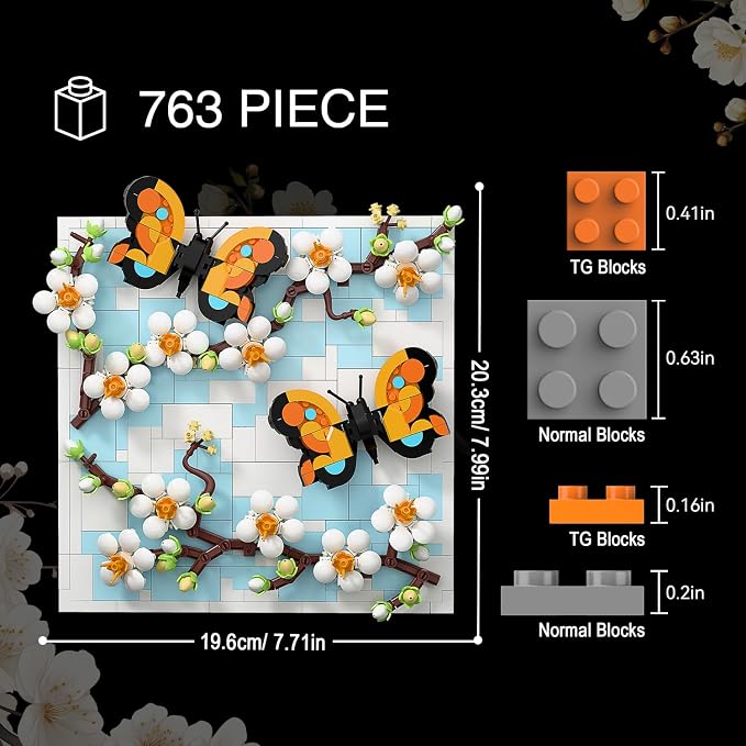 TG BLOCKS Micro Brick Natural World Building Set, 3D Wall Art Home Office Decoration or Table Display, Creative Building Craft Set, Ideas Gift Building Toy for Teens Ages 8+ Kids, Adults