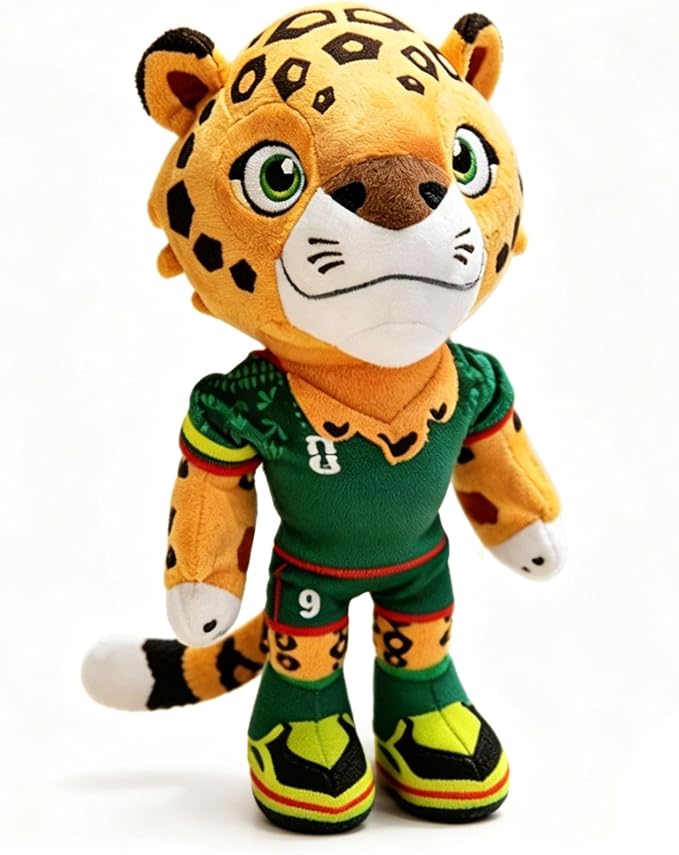 World Cup Mascot 2026, 12" Zayu the Jaguar Plush Toy, Soft Stuffed Animal Mascot, Official Licensed Collectible Game (Zayu)