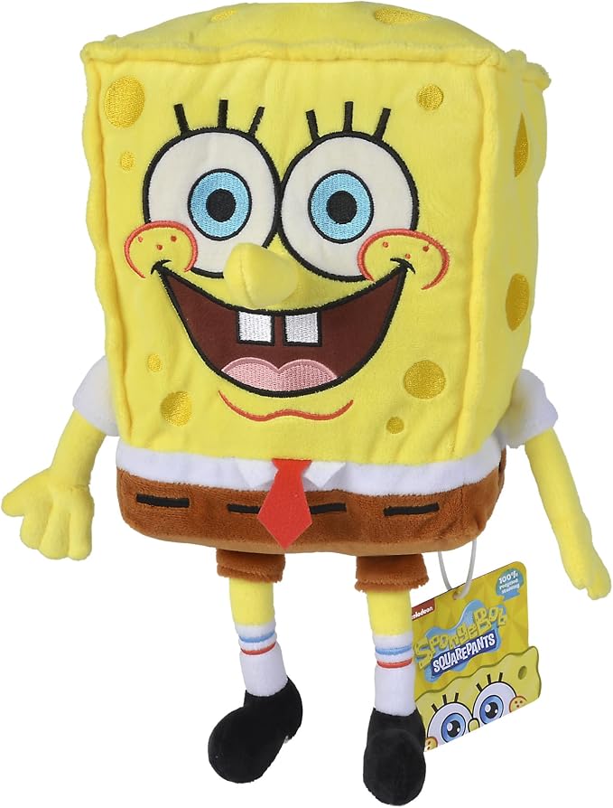 Simba Toys Spongebob Squarepants Plush – Ultra Soft & Cuddly - Kids Toy, Gift for Children, Ages 3+, Yellow, 14 inches (Huggable Collectible)