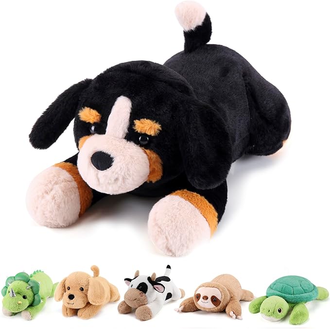 gnomantic Bernese Mountain Dog Weighted Stuffed Animals - 22 Inch 4.5 Pounds Weighted Plushies Dog Stuffed Animal - Big Plush Pillow - Cute Plush Toy Gifts for Kids & Adults (22" 4.5 lbs)