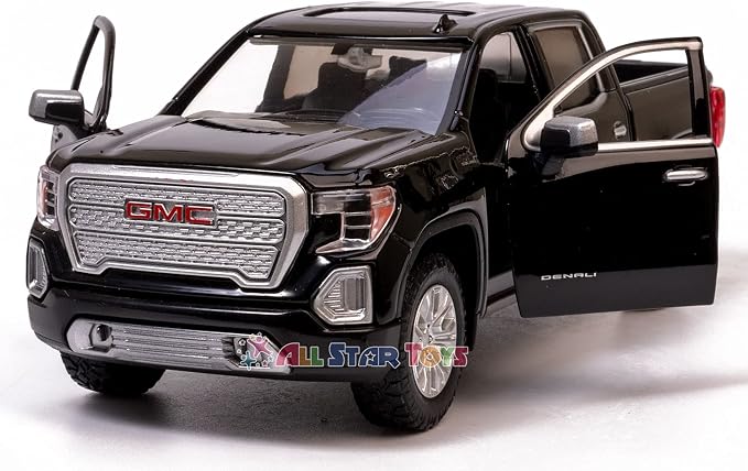 Motor Max 2019 GMC Sierra 1500 Denali Crew Cab Pickup Truck, Black 79362BK - 1/27 Scale Diecast Model Toy Car,unisex-children