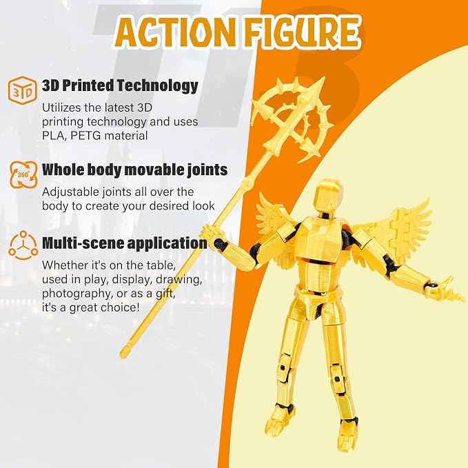 T13 Action Figure Set Assembled-3D Printed Multi-Jointed Movable Dummy 13，Titan 13 Action Figure, Birthday Gifts for Boys, Girls Desktop Decorations