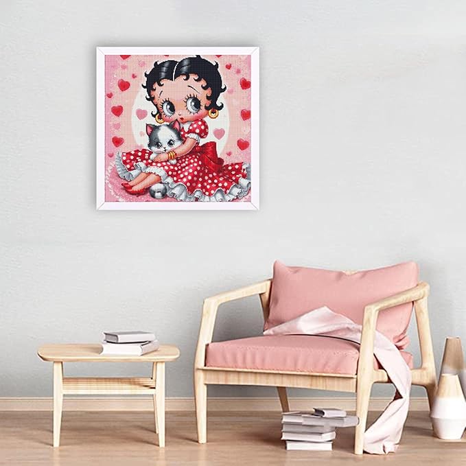 JAKI Diamond Art Kits for Adults Cartoon,Diamond Art Paintings for Beginners,5D Full Drill Gem Art Kits for Adults for Gift Home Wall Decor 12x12inch