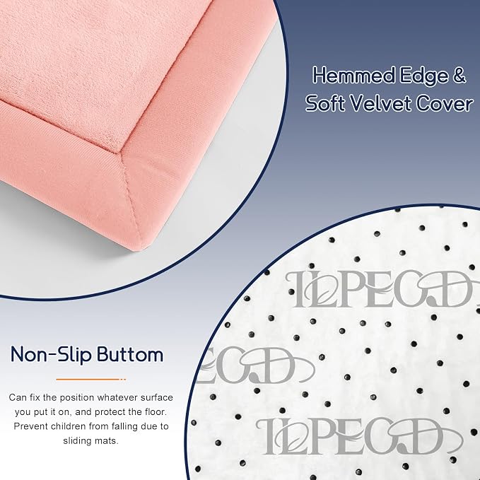 Baby Play Mat for Floor Nursery Rug Muscle Mat Area Rug Playroom Rug 79"x158" Playpen Mat Elastic Foam 1.3" Thick Crawling Mat for Babies,Toddlers, Infants, Kids,Light Pink