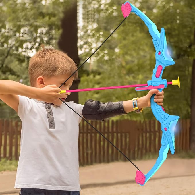 Ocditikl 2 Pack Bow and Arrow Set for Kids, Light Up Archery Set with 14 Suction Cup Arrows, Outdoor Toys for Kids Ages 6-8 8-12, Birthday Gifts Ideas Toys for 4 5 6 7 8 9 10 Year Old Girls Boys