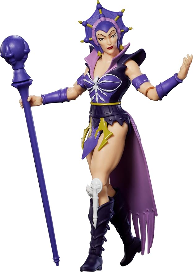 Masters of the Universe Origins Action Figure 200X Cartoon Collection Evil-Lyn, 5.5 Inch 1980s Motu TV Villainess, Detailed Design & Wand Accessory