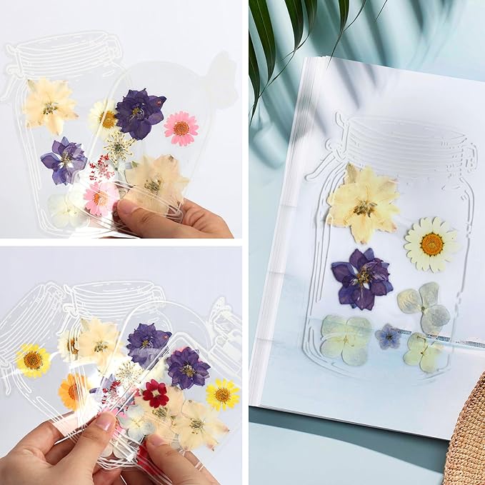 Dried Flowers, Kaluofan 45PCS Real Pressed Flowers, Dried Flowers for Resin Crafts, for Bookmark Resin Scrapbooking Jewelry Crafts Making, Candle and Nails Decoration