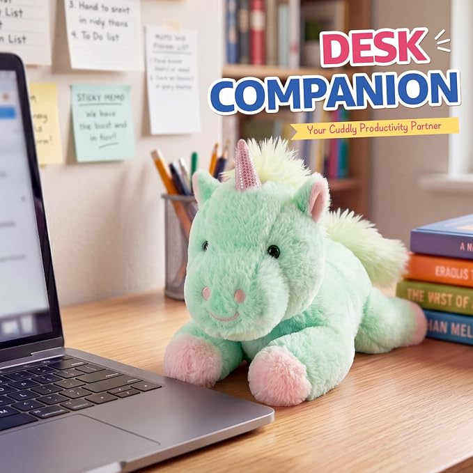 PEACH CAT Unicorn Stuffed Animal Cute Plushies Small Plush Toys Birthday Gifts for Girls Boys Kids Green