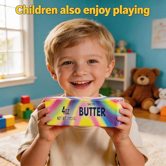 Butter Squeeze Toy, Slow Rising Squishy，Sensory Stress Relief Squishies Soft & Stretchy Fidget Toys for Anxiety Relief Party Favors (Rainbow A)