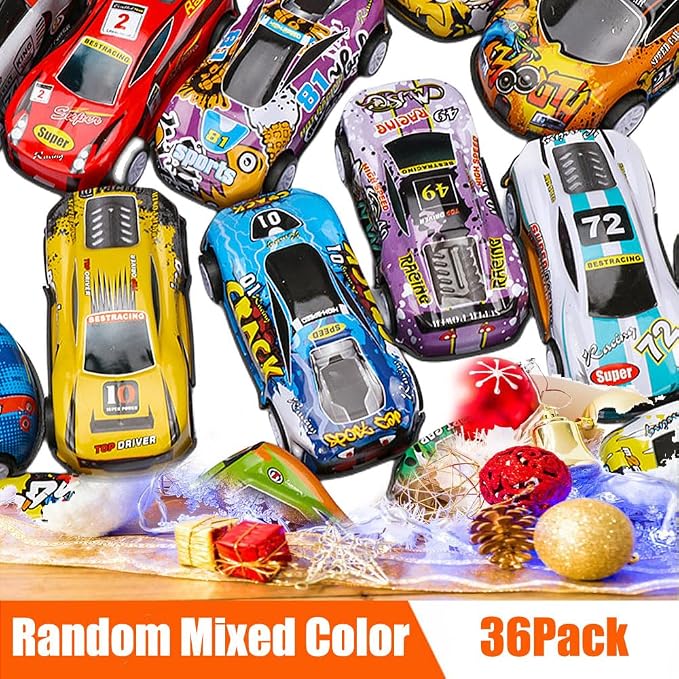 Speedy Panther 36 Pack Pull Back Toy Cars Bulk, Mini Race Car Party Favors for Kids, Goodie Bag Fillers for Boys and Girls, Prizes for Carnival Games Classrooms Rewards