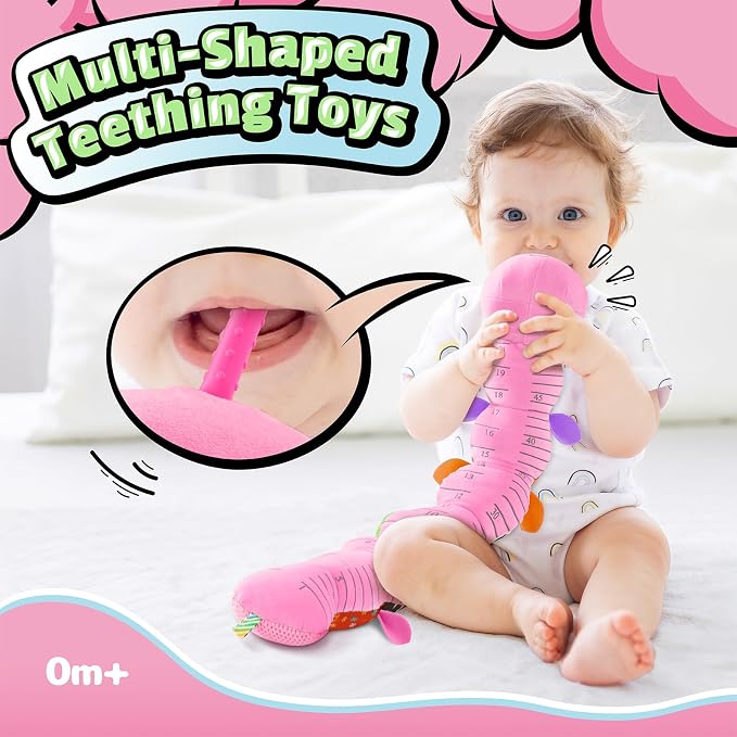 LIGHTDESIRE Baby Toys Musical Caterpillar,Infant Toys Stuffed Animals 3 6 12 Months Sensory Toys with Ruler Design,Crinkle&Ring Bell,Baby Teething Toy Tummy Time Boy Girl Birthday Shower Gifts