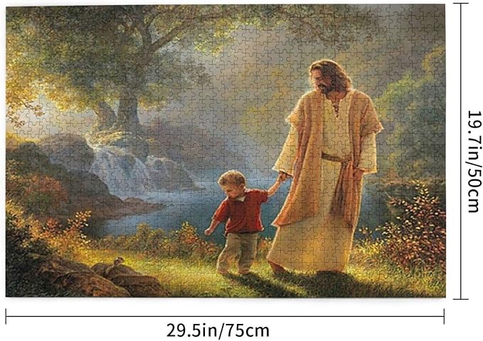 Jesus Holding My Hand Christ 1000 Piece Jigsaw Puzzle Jigsaw Puzzles for Adults Children The Young Jigsaw Puzzles for Adult Puzzle Game 1000 Piece Toys Gift