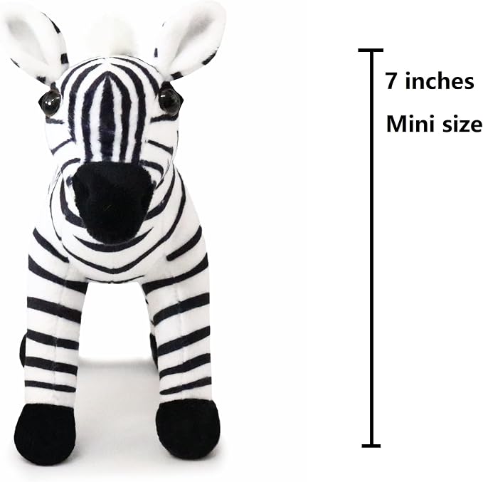 Ice King Bear Wild Animal Small Stuffed Animals Zoo Family Plush Toy (Zebra 7 Inches)