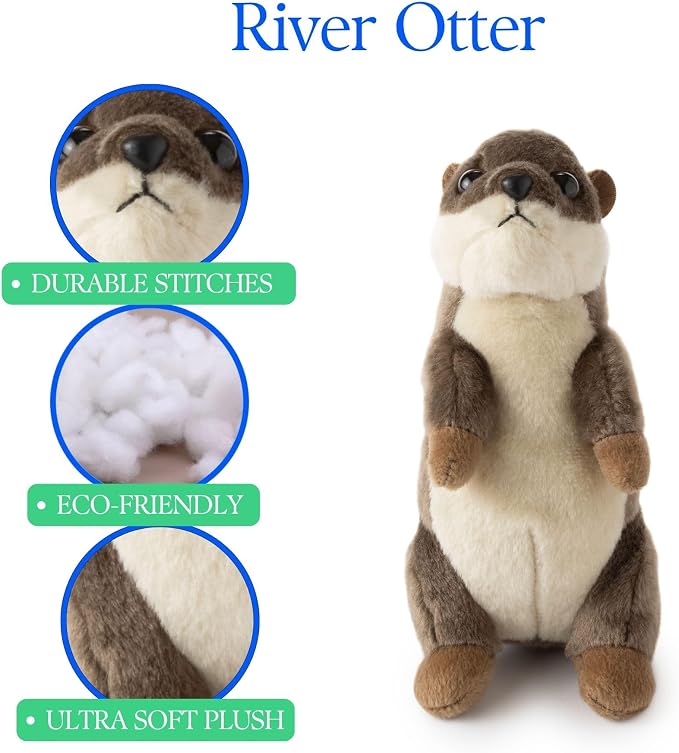 The Petting Zoo River Otter Stuffed Animal Plushie, Gifts for Kids, Wild Onez Babiez Wildlife Animals, River Otter Plush Toy 6 Inches