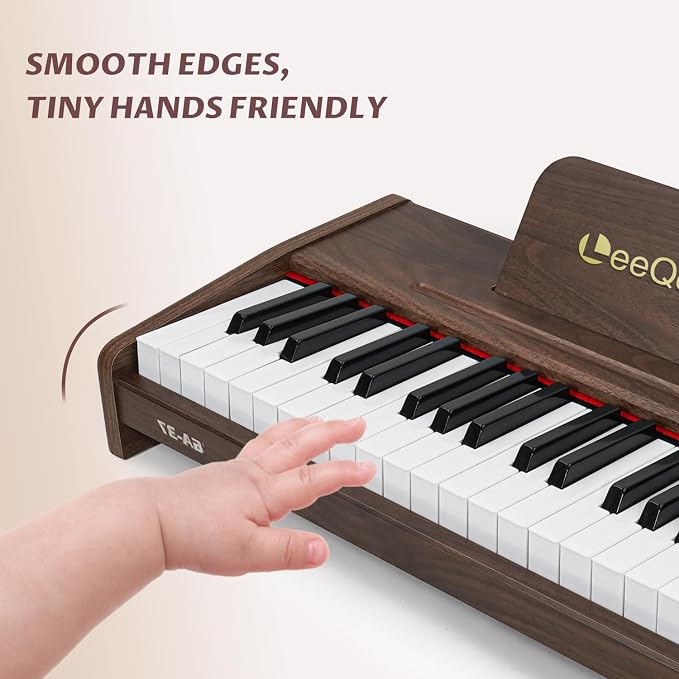 LeeQee 37-Key Wooden Kids Piano Keyboard Education Instrument Toy for Kids | Electronic Music Toy with Pro Sound, Educational Learning Modes - Best Toddler Educational Gift for Musicians 3+