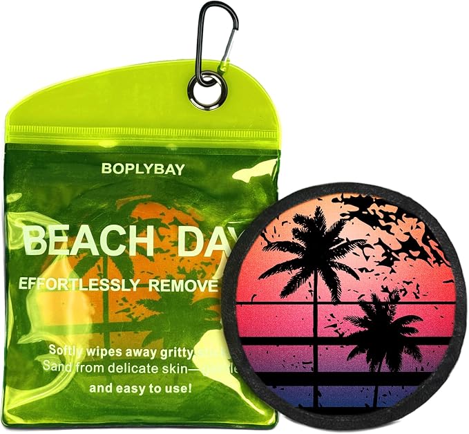 Natural Sand Remover Pouch for Beach | Aloe & Oat Powder, Talc-Free & Hypoallergenic | Waterless Cleaner for Feet, Swimsuits, Pets | Eco Travel Gift
