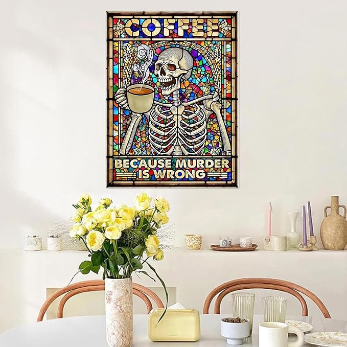 Paint by Numbers for Adults and Kids Beginner, Halloween Skeleton Painting by Number Kits On Canvas Number Artist Paint by Number Kit Oil Painting Acrylic Paints Home Wall Decor Gift 12X16 inch
