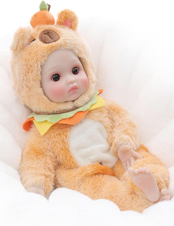 Baby Dolls, 15 Inch Realistic Soft Body Baby Doll Real Life Baby Dolls with Accessories, for 3+ Year Old Girls, Pretend Play, Collection, Gift-Ready (15", Orange)