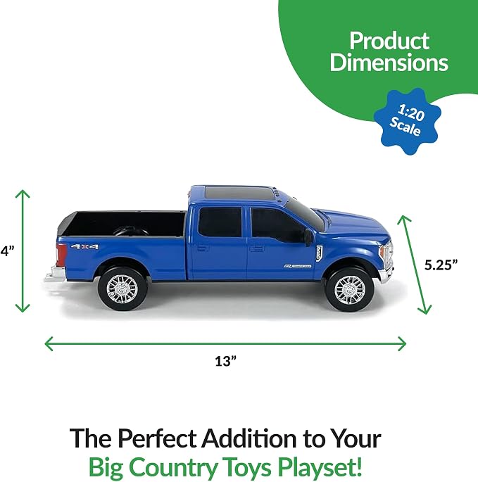 Big Country Toys Realistic Ford® Truck Toy & Trailer Hitch, 1:20 Scale Farm Toys for 3 Year Old Boys…