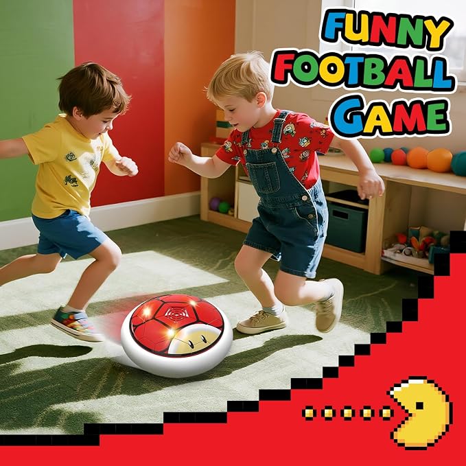 Soccer Toy for Boys 4-6 Hover Soccer Ball for Kids 4-6 Boy Birthday Gifts Indoor Toy Games Gift for Boys Age 5 6, 7, 8, 9, 10 Year Old LED Boy Toys Game for Kid 6-8, 8-12 Gift for 8 Year Olds (Red)