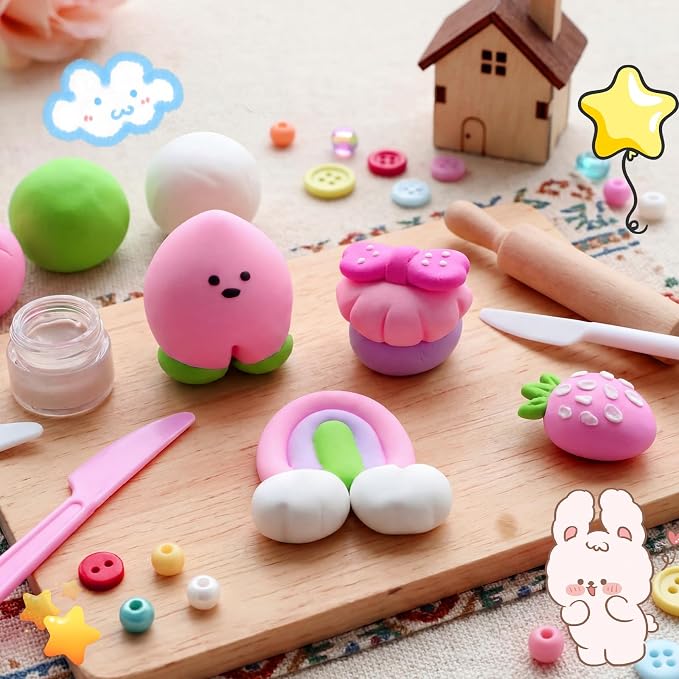 VioraWhite 72 Pcs 38oz Air Dry Clay Bulk Modeling Ultra Lightweight Foam Modeling Clay for Kids Adults DIY Gifts Party Arts Crafts and School Project Supplies (Light Pink)