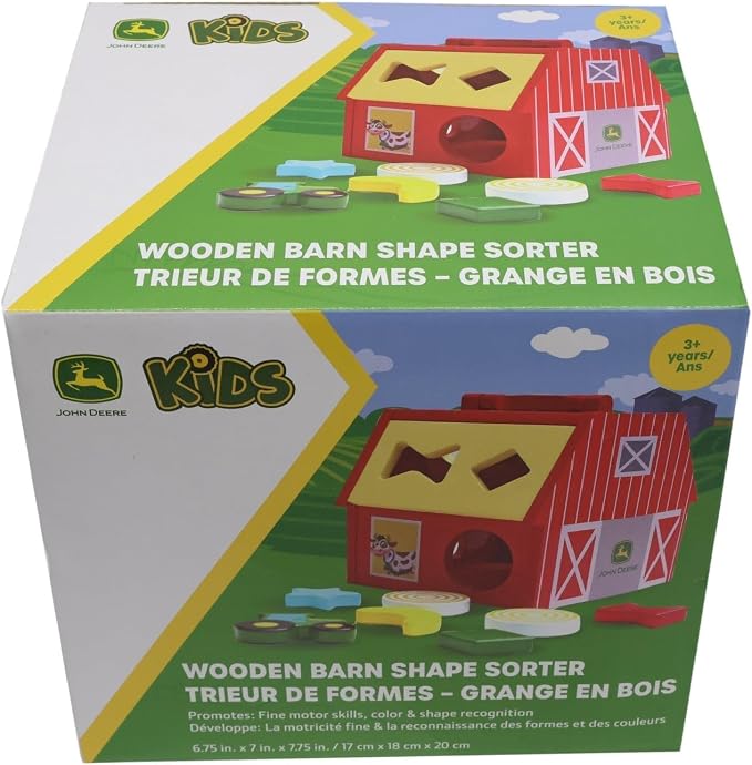 John Deere Wooden Barn Shape Sorter Toy - LP87304