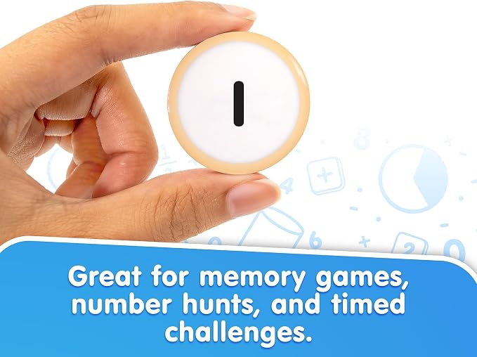 Junior Learning: Number Snacks - Early Math Counting Recognition Game, Multiple Number Formats, Visual Play, Cookie Theme Double-Sided Cards, Kids 4+