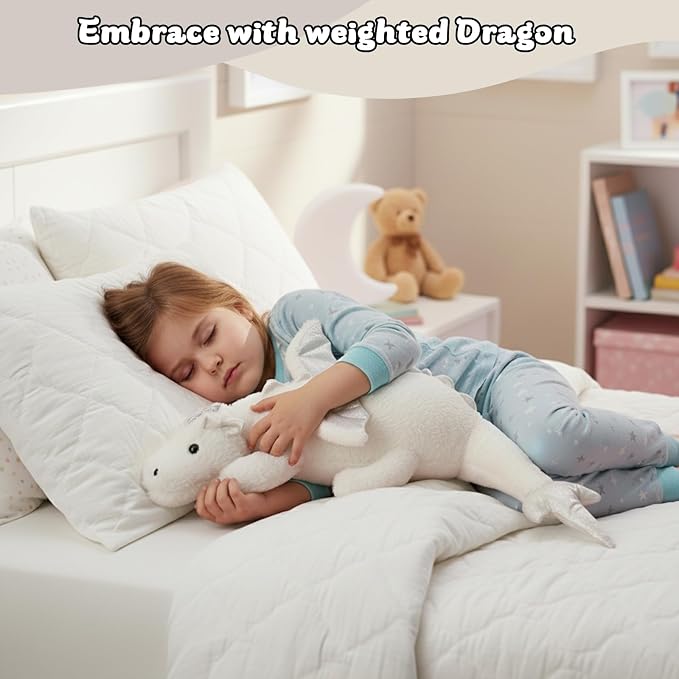 YOUBLEK Weighted Stuffed Animals- 27.5" 2lbs Cute Plush Dragon,Weighted Stuff Dragon Toy for Kids Adult Gift or Decoration