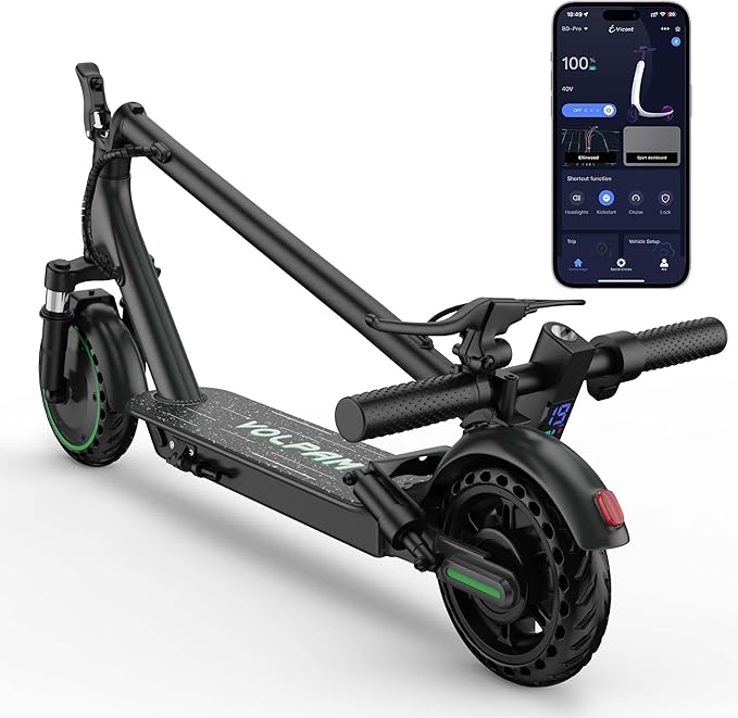 VOLPAM Electric Scooter, 350W/500W/800W/1000W/250W Powerful Motor & 19/22/ 9 MPH Top Speed, 16-28-10 Miles Long Range, Folding E Scooter Choice