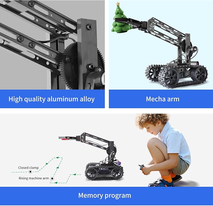 Robotic Arm Kit, Science Projects for Kids Ages 8-12, Cool Electronic Robot Kit for Boys & Girls to Learn Programming/Techology, Educational Toy Building Kits for Beginners, Xmas Birthday Gift.