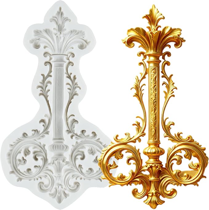 Baroque Silicone Molds Baroque Vintage Curlicue Lace Polymer Clay Mold for Jewelry Making Epoxy Resin Casting Air Dry Polymer Clay Craft