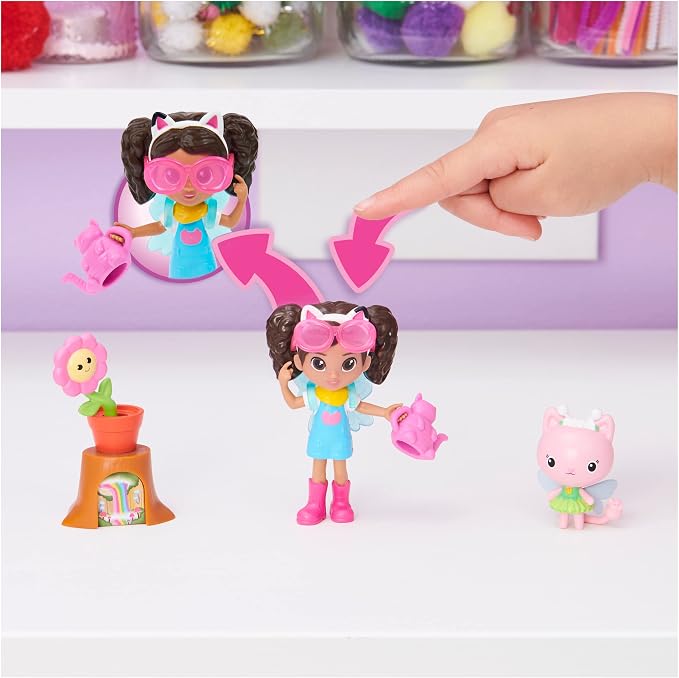 Gabby's Dollhouse, Flower-rific Garden Set with 2 Toy Figures, 2 Accessories, Delivery and Furniture Piece, Kids Toys for Ages 3 and up