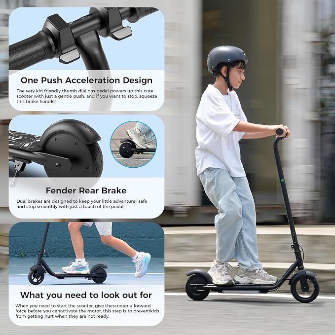 Electric Scooter for Kids Ages 6-12, 150W Motor,10 Mph Max Speed, LED Display, K2-2 Speeds (6/10 MPH), K2 Pro-3 Speeds, Magnetic Charging, Colorful Light, Dual Brake Scooter for Girls Boys