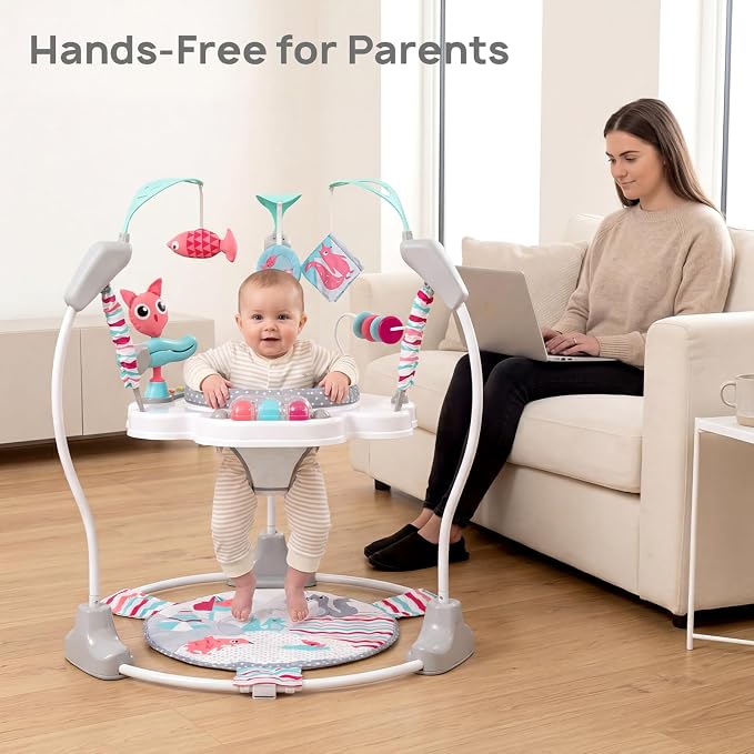 AskCat Portable Baby Activity Center Play Center 7-18 Months and Developmental Toys 7-18 Months,Pink