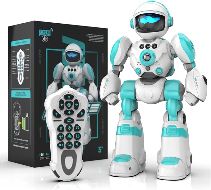 Toys for 3-8 Year Old Boys and Girls, Rechargeable Robot Toys for Kids with Recording Voice, Programming, Gesture Sensing, Singing, Dancing, RC Robot Birthday Gifts for Boys and Girls
