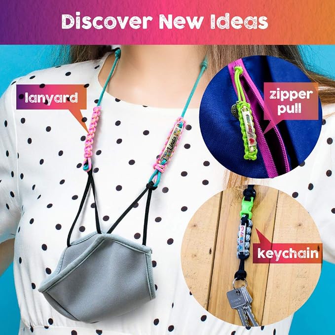 Glittery Garden Paracord Bracelet Making Kit with Charms. Art & Craft Gift | Make Your Own Friendship & Fashion Jewelry for Birthday, Camp & Project Activity for Girls Ages 8-12