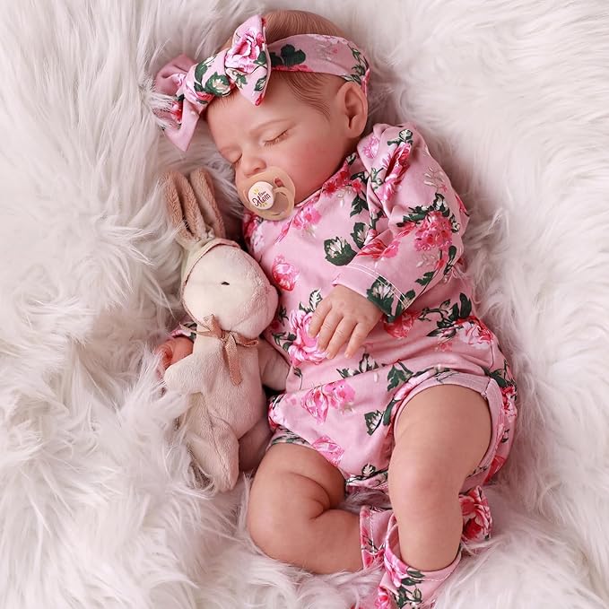 BABESIDE Lifelike Reborn Baby Dolls - 20 inch Cuddly Realistic Baby Doll Soft Body Sleeping Real Life Baby Dolls Girl with Accessories Gifts for Granddaughters Daughter Kids Age 3 + & Collection