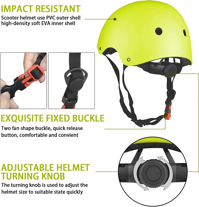 WayEee Kids Bike Helmet Set Skateboard Knee Pads, Helmet Pad Set Protective Gear Set Adjustable for Girls Kids 3-14 Helmet Elbow Pads Wrist Guards for Sport Cycling Bike Roller Skating Scooter