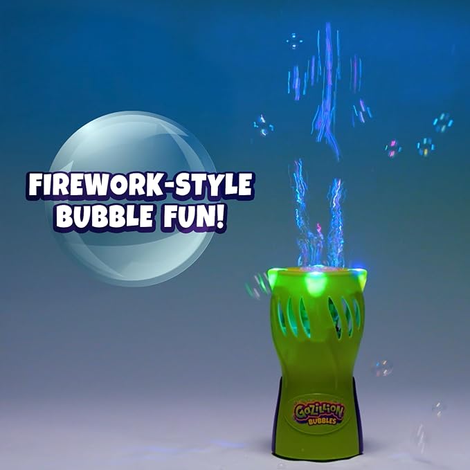 Gazillion Bubbles, Bubble Flare Bubble Making Machine - Realistic Fireworks Lights and Sounds - Instant Bubble Creation - Outdoor Toy for Kids - 4 oz. Bubble Solution Included - Ages 3+