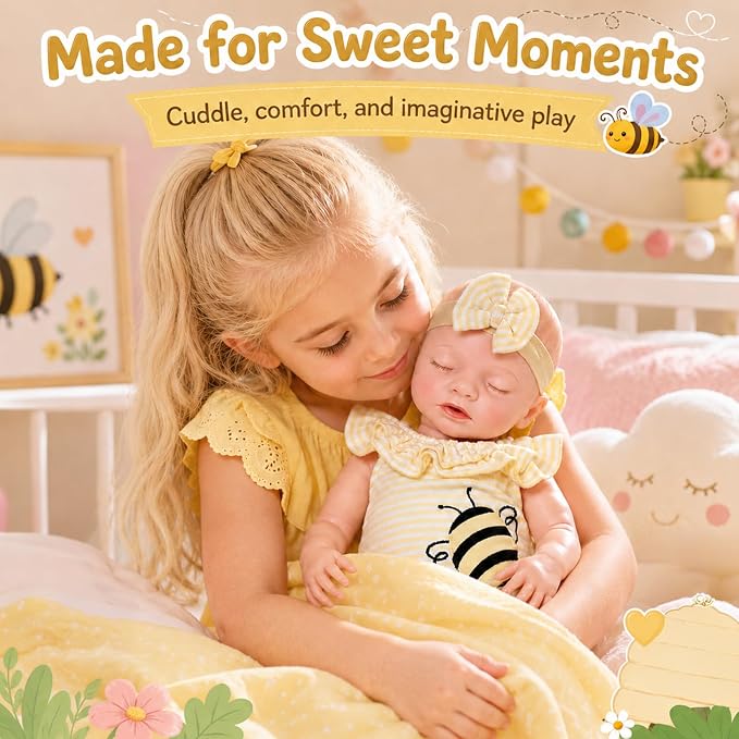 BABESIDE 16 Inch Silicone Baby Doll Weighted 4 Pounds,[NOT Vinyl] Realistic Baby Doll Girl Lifelike Reborn Baby Dolls Silicone Full Body Gift with Accessories for Kids 3+ & Collectors