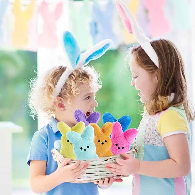 16PCS Easter Stuffed Bunny Plush Toys,Easter Bunny Bulk Stuffed Animals Plushie for Kids Boys Girls Toddler,Easter Basket Stuffers Egg Fillers