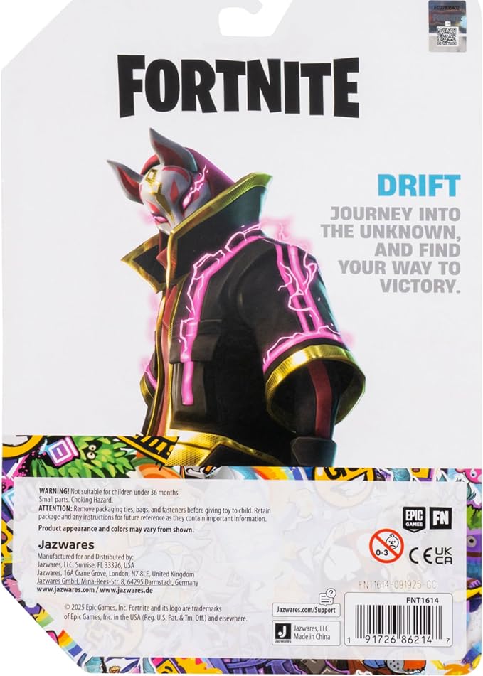 Fortnite Legendary Drift - 6-inch Articulated Figure with Harvesting Tool, Back Bling, and Code for Bonus Virtual Item