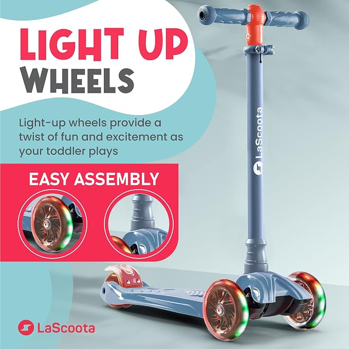Lascoota 2-in-1 Kids Kick Scooter with Seat