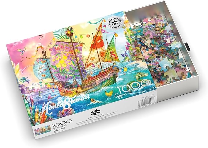Buffalo Games Silver Select - Aimee Stewart - Crystal Dreamship Harbor - 1000 Piece Jigsaw Puzzle - Multicolor, 26.75 x 19.75 in - Full-Color Poster - 1000 Piece Puzzle for Adults - Giftable Box