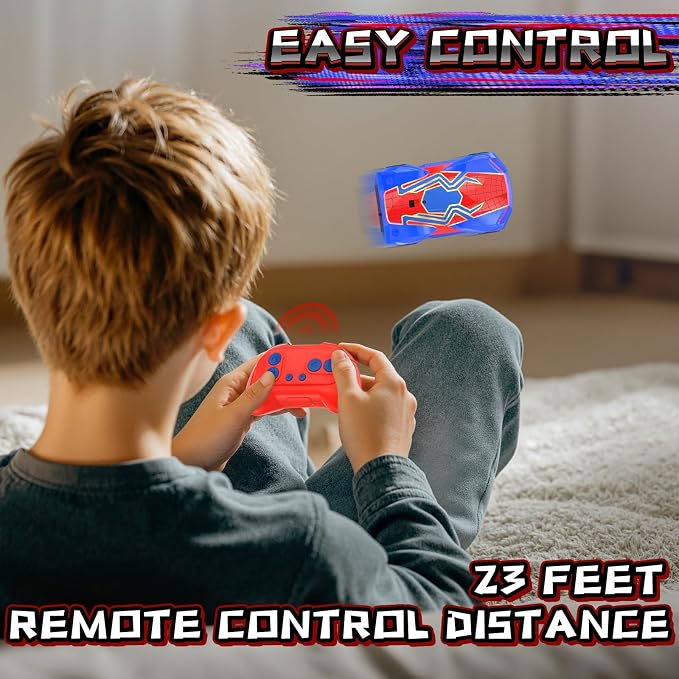 Wall Climbing Remote Control Car Mini, Spider 360° Rotating RC Stunt Car, Rechargeable RC Cars Toys for 3 4 5 6 7 8 9 10 11 12 Year Old Boys Girls Kids