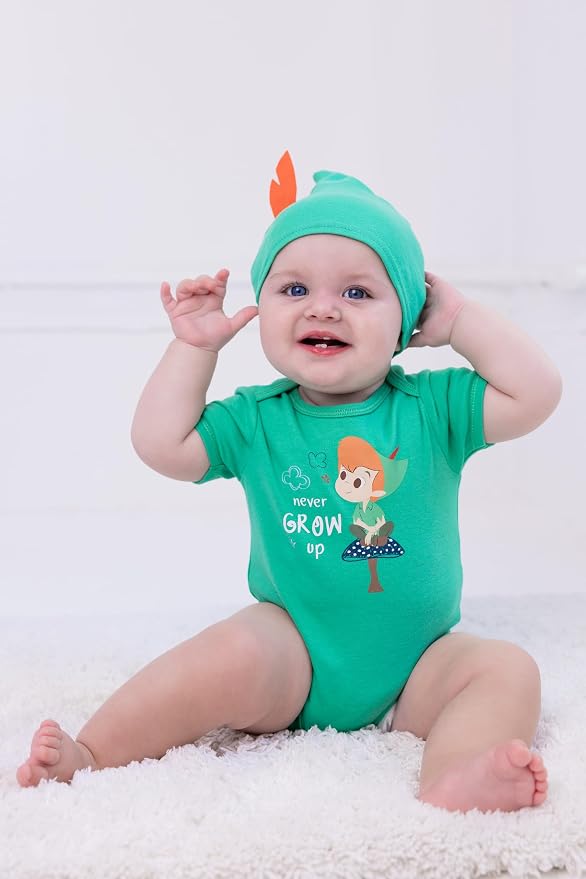 Disney Cosplay Baby Bodysuit and Hat Set Newborn to Infant Sizes (Newborn - 24 Months)